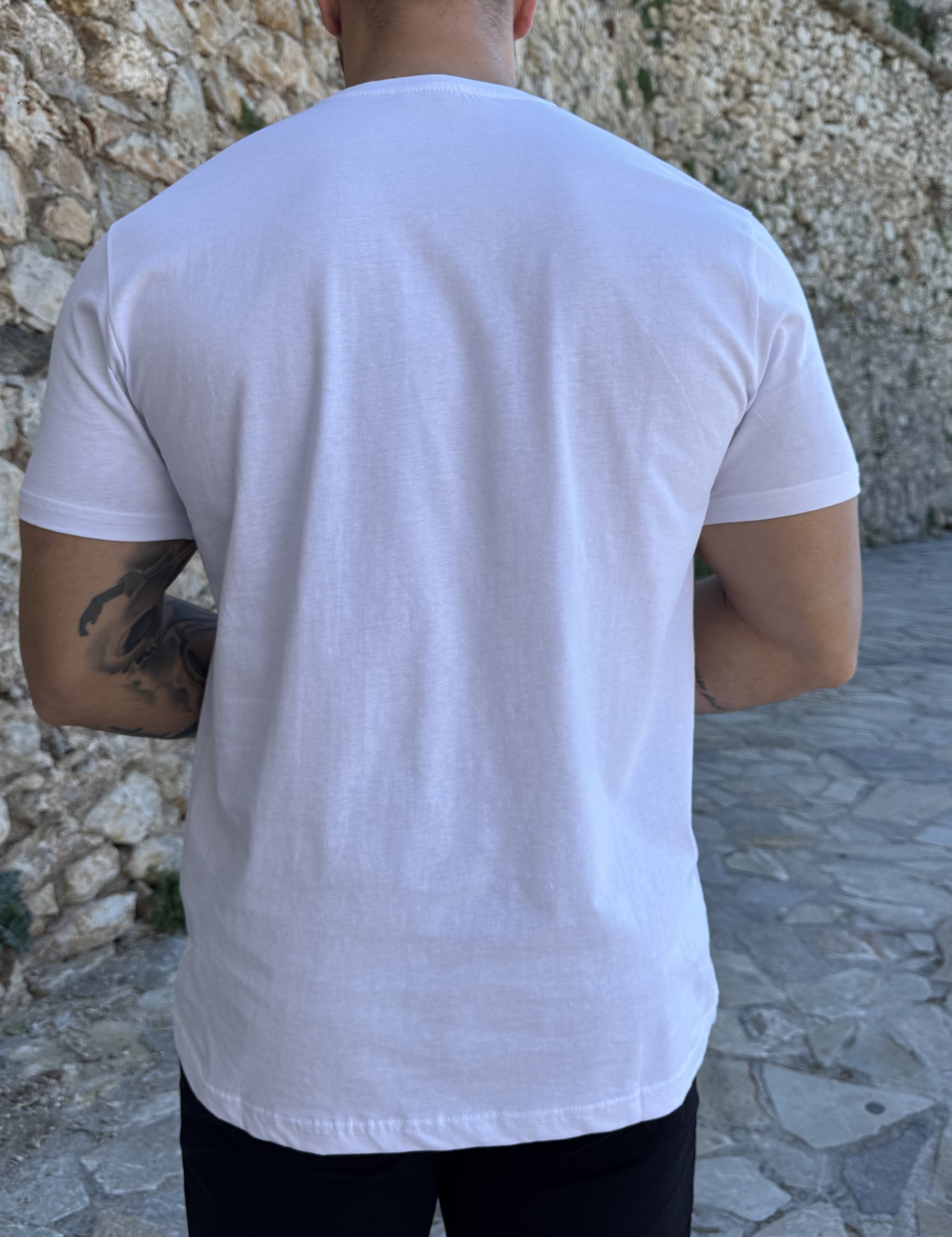 Ανδρική λευκή κοντομάνικη μπλούζα R260332W φωτογραφία